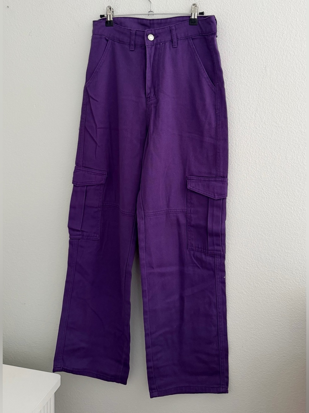 Amazon Women Straight Leg Cargo Jeans in Purple